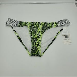 Volcom Bikini Bottom Snake Neon Print Swim Suit